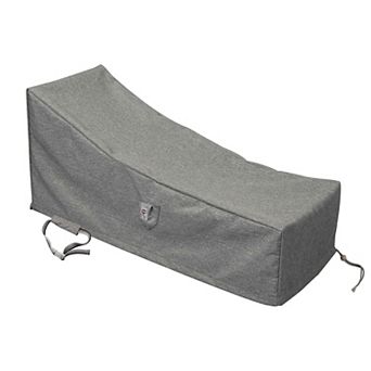 Platinum 3-Layer Polyester Outdoor Chaise Lounge Cover - 77x30", Grey Melange
