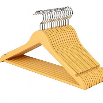 USTECH 30-Pack Slim Plastic Hangers with Wood-Like Finish and 360° Swivel Hook, 8.8"x2.5"