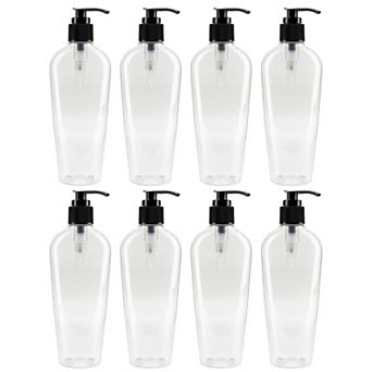 8oz. Clear Oval Plastic Dispensers (8-Pack), for Lotion, Soap, or Baby Care