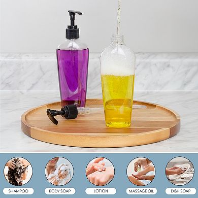 8oz. Clear Oval Plastic Dispensers (8-Pack), for Lotion, Soap, or Baby Care