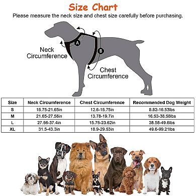 LED Dog Harness No Pull, Rechargeable Light Up Vest with Handle for Small to Large Dogs