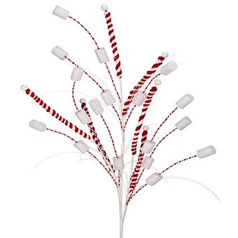 34" Peppermint Marshmallow Spray - Fun Candy Cane Christmas Decor