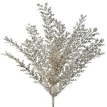 24" Glitter/Sequin Artemesia Bush Luxurious Christmas Floral Pick