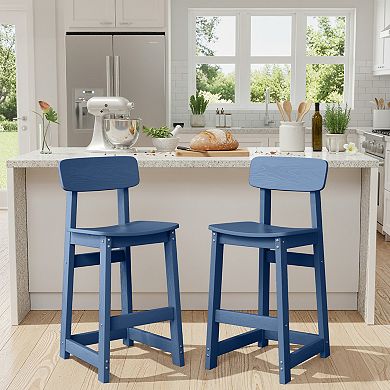 2-Piece Set of HDPE High Bar Stools
