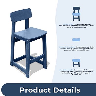 2-Piece Set of HDPE High Bar Stools