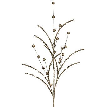 35" Glitter Sequin Bead Stem and Ball Spray - Luxurious Christmas Decor