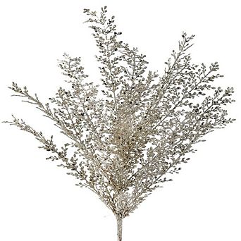 24" Glitter/Sequin Artemesia Bush Elegant Christmas Floral Pick