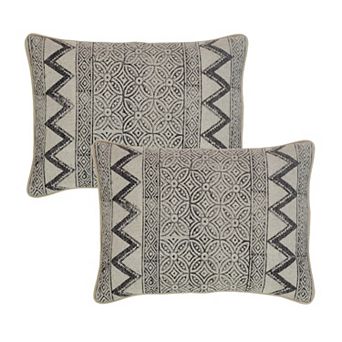 Peppermint Home Block Print Decorative Throw Pillow Covers - Set of 2