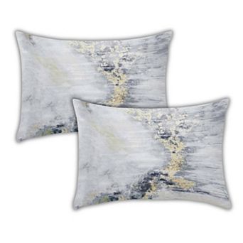 Peppermint Home Marble Print Shimmer Decorative Throw Pillow Covers, Set of 2