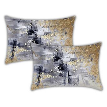 Peppermint Home Marble Print Shimmer Decorative Throw Pillow Covers, Set of 2