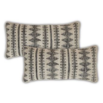 Peppermint Home Antique Block Print Decorative Throw Pillow Covers - Set of 2