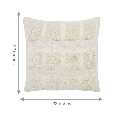 Peppermint Home Textured Grid Tufted Cotton Pillow Covers - Set of 2