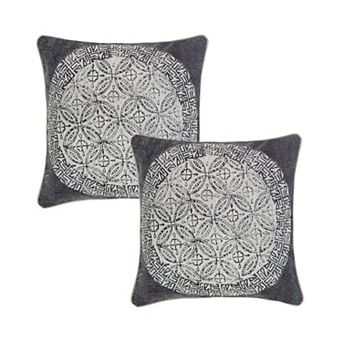 Peppermint Home Mandala Print Decorative Throw Pillow Covers - Set of 2