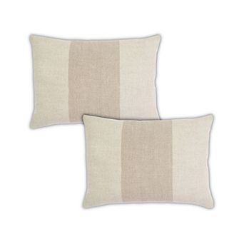 Peppermint Home Linen Stripe Decorative Throw Pillow Covers Set of 2
