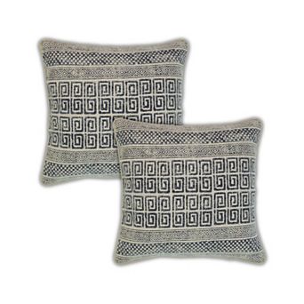 Peppermint Home Greek Key Print Decorative Throw Pillow Covers - Set of 2