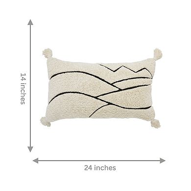 Peppermint Home Abstract Line Tufted Cotton Pillow Covers - Set of 2