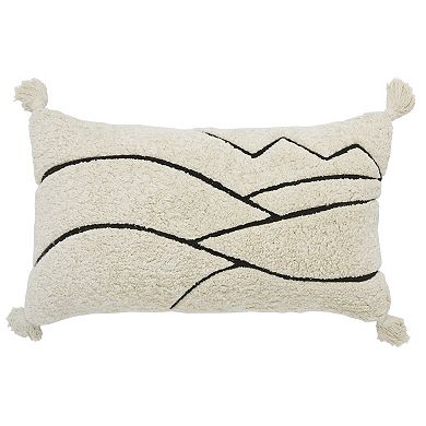 Peppermint Home Abstract Line Tufted Cotton Pillow Covers - Set of 2