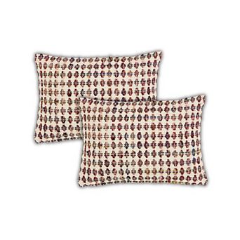 Peppermint Home Colorful Woven Decorative Throw Pillow Covers - Set of 2