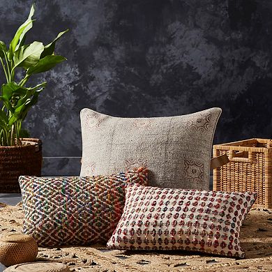 Peppermint Home Colorful Woven Decorative Throw Pillow Covers - Set of 2