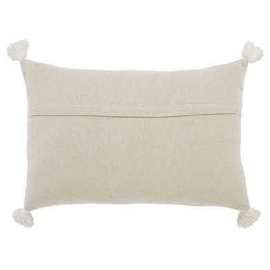 Peppermint Home Honeycomb Tufted Cotton Lumbar Pillow Covers with Tassels -Set of 2