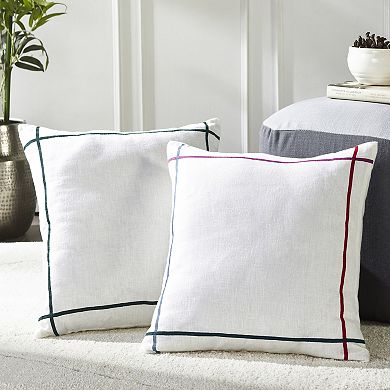 Peppermint Home Summer Linen Decorative Throw Pillow Covers - Set of 2