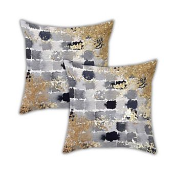 Peppermint Home Marble Print Shimmer Decorative Throw Pillow Covers - Set of 2