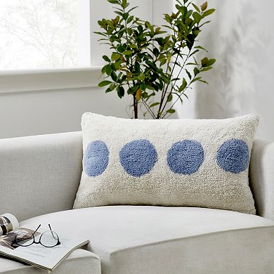 Peppermint Home Haven Polka Dot Cotton Tufted Lumbar Pillow Covers, Set of 2