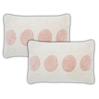 Peppermint Home Haven Polka Dot Cotton Tufted Lumbar Pillow Covers, Set of 2