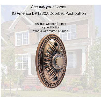 IQ America Over-sized Wired Lighted Pushbutton Doorbell