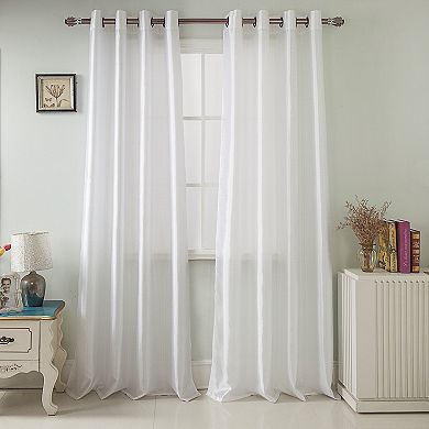 Nancy Elegant Faux Silk Grommet Curtain Panel - Machine Washable Polyester Curtain Panels
