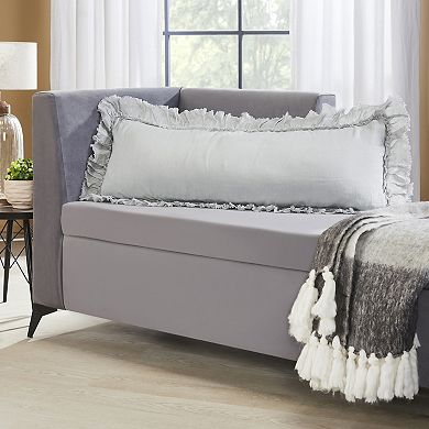 Peppermint Home Shabby Chic Long Linen Ruffle Decorative Pillow Covers Set of 2