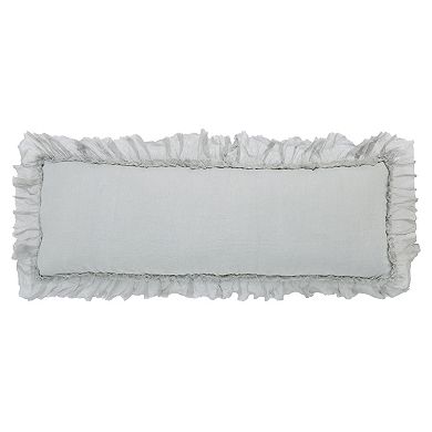 Peppermint Home Shabby Chic Long Linen Ruffle Decorative Pillow Covers Set of 2