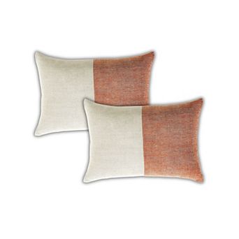 Peppermint Home Linen Stripe Decorative Lumbar Pillow Covers Set of 2