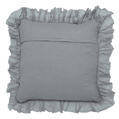 Peppermint Home Annabelle Linen Sheer Ruffle Decorative ThrowPillow Covers Set of 2