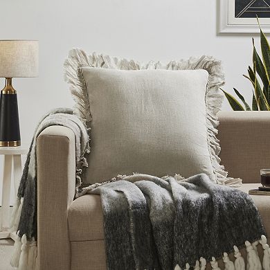 Peppermint Home Annabelle Linen Sheer Ruffle Decorative ThrowPillow Covers Set of 2