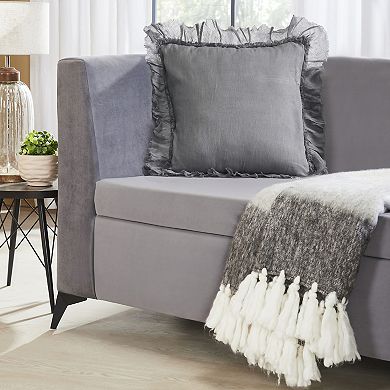 Peppermint Home Annabelle Linen Sheer Ruffle Decorative ThrowPillow Covers Set of 2