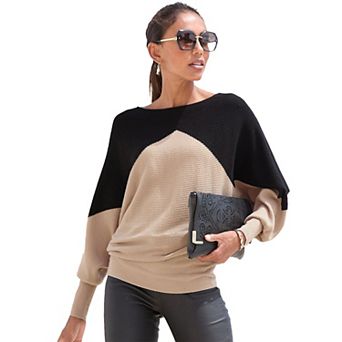 Lascana Women's Color Block Ribbed Knit Sweater