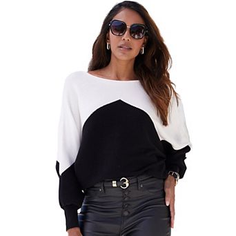 Lascana Women's Color Block Ribbed Knit Sweater