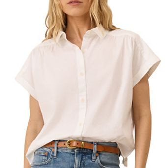 All Day Poplin Shirred Shirt Made with Organic Cotton