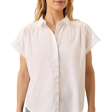 All Day Poplin Shirred Shirt Made with Organic Cotton