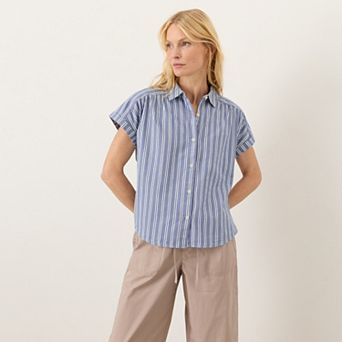 Organic Cotton All Day Poplin Shirred Shirt