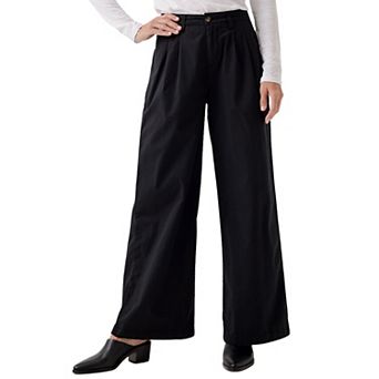 Boulevard Brushed Twill Wide Leg Trouser Made with Organic Cotton