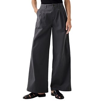 Boulevard Brushed Twill Wide Leg Trouser Made with Organic Cotton