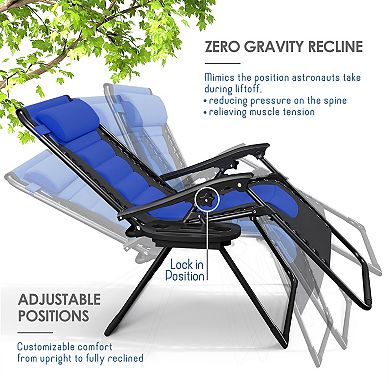 Nestl Outdoor Padded Zero Gravity Chair