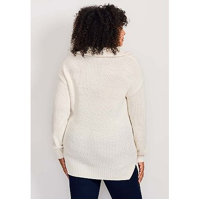 Avenue Women's Plus Size Half-Zip Pullover Sweater