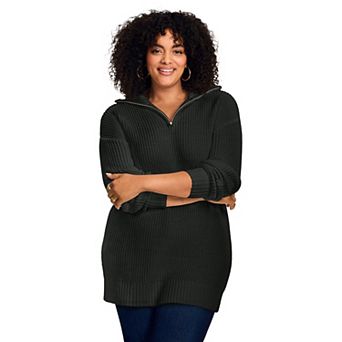 Avenue Women's Plus Size Half-Zip Pullover Sweater