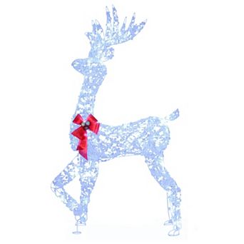 Costway 5 FT Pre-Lit Christmas Reindeer with 100 LED Lights, Holiday Decoration for Home