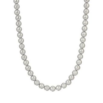 1928 Silver Tone Simulated Pearl Necklace