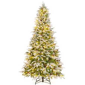 Costway 6/7.5/9 FT Artificial Christmas Tree Hinged Xmas Tree with 765/1135/1871 Branch Tips