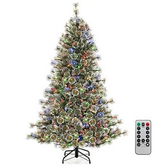 Costway 6/7.5/9 FT Artificial Christmas Tree W/360° Quick Power Connector 598/1086/1714 Pine Needles